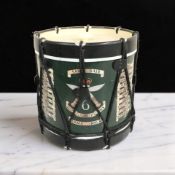A plastic ice bucket in the form of a regimental drum, height 17 cm.