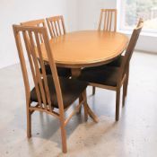 A teak effect oval extending dining table, 190 cm x 96 cm x 75 cm (extended),