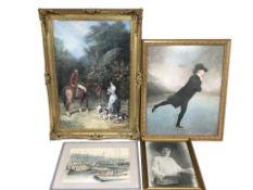 A group of prints including Sir Henry Raeburn, etc, the largest 90 cm x 64 cm overall.
