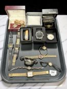 A group of vintage and contemporary wristwatches including Emporio Armani, Oris, Sekonda, etc.