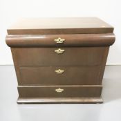An early 20th century continental painted pine four drawer chest,