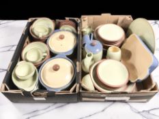 A collection of Denby glazed pottery, table and kitchen wares.