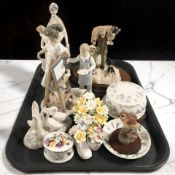 A group of figures including Nao and Border Fine Arts, other cabinet porcelain.