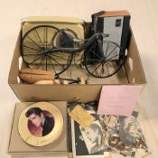 A Bush radio, Roberts radio, shoe stretchers, model bicycle, etc.