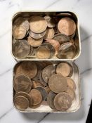 A small quantity of Victorian and later copper coins.