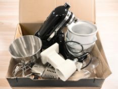 A Kitchen Aid electric mixer, various bowls and other kitchen wares.