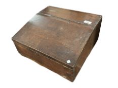 A Victorian stained pine writing slope.