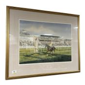 Alan Reed : Study of a jockey on horseback, watercolour, 40 cm x 56 cm.