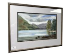 June Colvin : Study of a reservoir, colour chalk, signed, 42 cm x 26 cm.