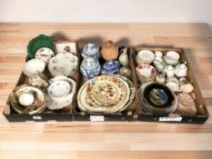 Mixed tea and dinner wares including Royal Albert, Royal Winton, pair of modern Chinese temple jars,