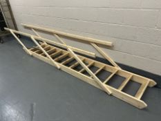 A pine workshop staircase / ladder