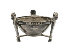 A Victorian Egyptian-Revival silver three-footed salt, diameter 5.5cm.