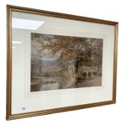 Henry James Holding (1833-1872) Cattle by a river, watercolour, 49 cm x 32 cm.