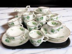 Twenty eight pieces of Victorian hand painted and gilt rimmed tea china.