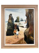 Stephanie Dingle (1926 - 2017) : Chris and Nic, oil on board, 50 cm x 60 cm.