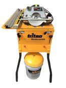 A Triton 2000 Series work centre, a Bosch circular saw, spirit level, etc.
