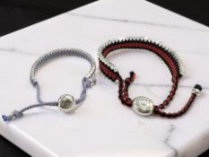 Two Links of London silver and cord bracelets