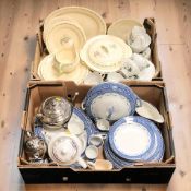 Alfred Meakin Louis blue and white dinner wares, New Hall Hanley Staffordshire dinner wares,