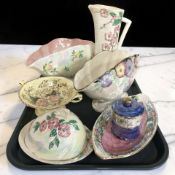 Seven items of Maling lustre china.