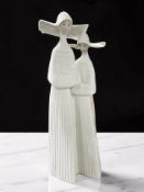 A Lladro figure group of two nuns No. 4611, height 33 cm.