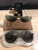 A pair of Ray Ban sunglasses with pouch,