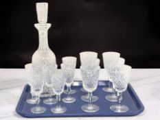 Waterford Crystal to include a set of six wine glasses, height 14 cm, a further smaller set of six,