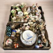 Assorted continental figures, porcelain vases, character jugs, Hornsea Pottery ceramics, etc.