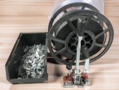 A pallet strapping banding device.