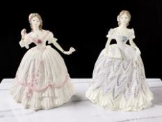 A Royal Worcester figure 'The Masquerade Begins' No. 2495 of 12500, and 'The Last Waltz' No.
