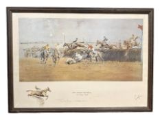 After Charles Johnson Payne (Snaffles) : The Grand National, The Canal Turn, colour print,