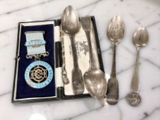 A silver gilt and enameled Masonic medal,