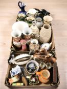 Assorted ceramics, pair of modern Japanese porcelain vases, claret jug, etc.