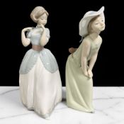Two Lladro figures of girls No. 6755 and 5009.