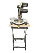 A Pro 1800W 255 mm laser mitre saw CLM255 LMS, together with an adjustable workbench.
