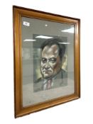 I Eulitis : Portrait of a gentleman wearing a tie, colour chalk, 28 cm x 38 cm.