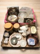 A group of collector's plates, Hornsea kitchen storage jars, other ceramics and crystal.