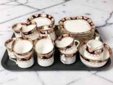 Forty pieces of Heathcote antique Imari tea china.