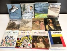 Art volumes relating to Van Gogh, Manet, Goya, Bauhaus, etc.