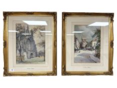 F Dickson : Saint Lawrence, Winchester, watercolour, 24 cm x 34 cm,