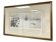 William Lionel Wylie : The Bay of Naples, dry point etching, 40 cm x 19 cm, signed in pencil.