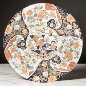 A Japanese Meiji period Imari porcelain charger, diameter 42 cm.