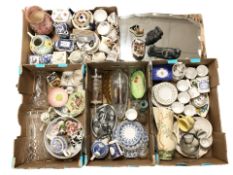 A large quantity of tea china, dinner wares, Ringtons caddies, Maling ceramics, an Art Deco mirror,