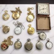 A silver open face pocket watch, stamped 935 (a/f),