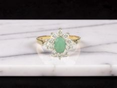 A 9ct gold cluster ring,