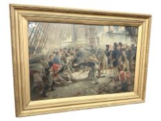 After William Heysham Overend : Trafalgar, colour print, 81 cm x 53 cm.