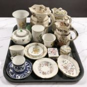 A group of cabinet porcelain including Masons jug, Coalport coffee can and saucer, Kaiser vase,