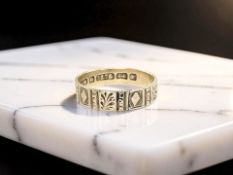 A 9ct gold band ring, size L CONDITION REPORT: 1.