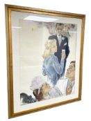 Leonard James Green (20th Century) : Ladies and Gentlemen in evening attire, watercolour,