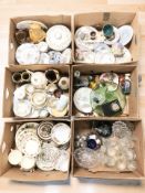 A large quantity of 20th century tea china, dinner wares, other ceramics and figurines, glass wares,