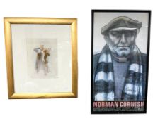 After Walter Holmes : Study of a violinist, colour print, signed in pencil lower right,